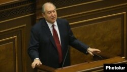 ՀՀ նախագահի թեկնածու Արմեն Սարգսյանը Ազգային ժողովում, 1-ը մարտի, 2018թ․