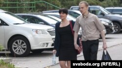 Зьміцер разам з жонкай Настай