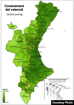 Валенсия төбәгендә телне белү дәрәҗәсе