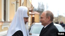 Президент Росії Володимир Путін та Московський патріарх Кирило, грудень 2014 року