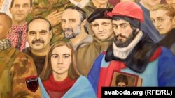 Украінская мастачка Марына Сачэнка ўвекавечыла Міхася Жызьнеўскага на іконе-фрэсцы ў капліцы на Аскольдавай магіле ў Кіеве. Капліца належыць Украінскай грэка-каталіцкай царкве. Ілюстрацыйнае фота 