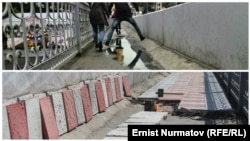 Укладка брусчатки на тротуар.