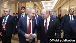 Հայաստանի վարչապետ Նիկոլ Փաշինյանը և Ռուսաստանի նախագահ Վլադիմիր Պուտինը, արխիվ