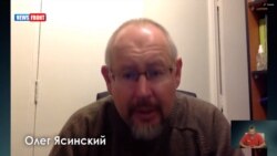 Журналіст та учасник форуму «Люди миру» Олег Ясинський на російському пропагандистському телеканалі NewsFront