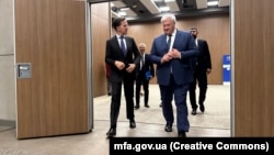 Голова МЗС Андрій Сибіга (праворуч) та генеральний секретар НАТО Марк Рютте, 14 травня 2025 року