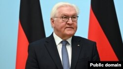 Armenia - German President Franck-Walter Steinmeier speaks during a news conference in Yerevan, March 31, 2025.