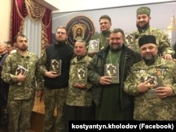 Військові капелани на презентації видання Українського інституту національної пам’яті «Капелани. На службі Богу і Україні», 5 грудня 2019 року