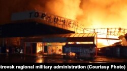 Гарыць гандлёвы цэнтар у Дняпры, 26 ліпеня 2025 году