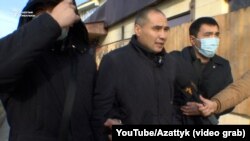 Адвокат Самат Мацаков кармалган учур. Бишкек. 29-ноябрь, 2024-жыл.