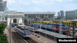 Чыгуначны вакзал у Менску, архіўнае фота