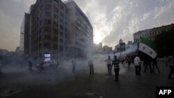 درگیری در خیابان بیروت در روز یکشنبه 