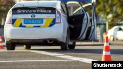 Ілюстрацыйнае фота. Паліцэйская машына ў Кіеве