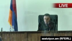 Դատավոր Դավիթ Գրիգորյանը Ռոբերտ Քոչարյանի և մյուսների գործով նախնական դատական նիստի ժամանակ, Երևան, 13-ը մայիսի, 2019թ․