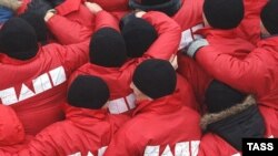 Члени прокремлівської молодіжної групи «Наші» під час мітингу на Червоній площі у Москві (архівне фото)