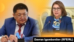 Бывшая вице-премьер-министр Алтынай Омурбекова и экс-министр здравоохранения Космосбек Чолпонбаев (коллаж).
