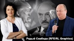 Сьвятлана Мацкевіч, Дональд Трамп, Аляксандар Лукашэнка, Яўген Красулін, каляж
