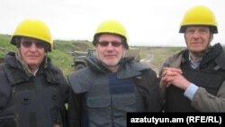 OSCE Minsk Group co-chairs cross the "line of contact" near Nagorno-Karabakh, 22Oct2011.