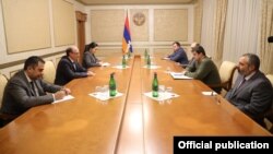 Արցախի նախագահ Արայիկ Հարությունյանն ընդունում է Հայաստանի արտգործնախարար Արա Այվազյանին, Ստեփանակերտ, 5-ը հունվարի, 2021թ․