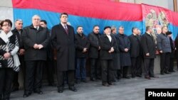 Armenia - Leaders of the opposition Armenian National Congress at a rally in Yerevan.