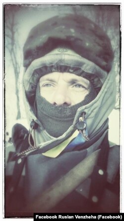 Руслан Венжега в дозорі. Мороз. Лінія фронту. Січень 2015 року