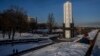 A woman walks near the National Museum of the Holodomor-Genocide in Kyiv. (file photo)