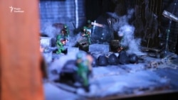 Бій за Донецький аеропорт відтворили у міні-інсталяції юні художники Львова – відео