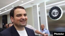Armenia - Narek Karapetian speaks to the press at the headquarters of Electric Networks of Armenia, Yerevan, July 8, 2025.