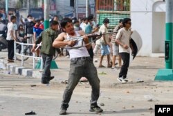 Падчас пратэстаў у Нэпале. Катманду, 9 верасьня 2025