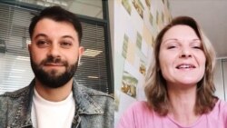 Софія Вовк під час Skype-інтерв'ю з журналістом Радіо Свобода