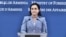 Armenia - Foreign Ministry spokeswoman Anna Naghdalyan speaks at a news briefing in Yerevan, 14 August 2018. 