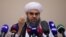 Taliban negotiator Shahabuddin Delawar addresses a press conference in Moscow on July 9.