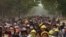 BURMA/MYANMAR - Protesters taking part in a demonstration against the military coup in Monywa, Sagaing region, March 29, 2021