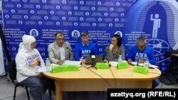 Пресс-конференция о состоянии здоровья политзаключенного Марата Жыланбаева в Бюро по правам человека в Алматы. 6 августа 2025 года