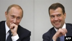 Уладзімер Пуцін і Дзьмітры Мядзьведзеў, архіўнае фота.