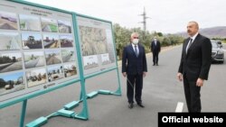 Azerbaijan - President Ilham Aliyev inspects a newly built road in Nakhichevan, May 10, 2021.