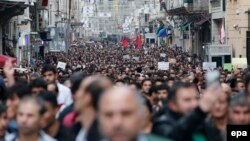  تظاهرات در استانبول پس از انفجارهای دوگانه در آنکارا. دهم اکتبر