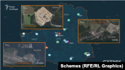 До мапи увійшли як повністю нові, так і модернізовані старі військові бази та полігони, які будуть використовуватись під час спільних з Росією навчань «Захід-2025»