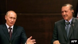 رجب طیب اردوغان نخست وزیر ترکیه و همتای روسش، ولادیمیر پوتین