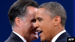  Barack Obama and  Mitt Romney 