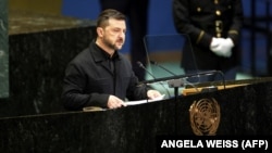 Президент України Володимир Зеленський виступає на сесії Генасамблеї ООН, 24 вересня 2025 року