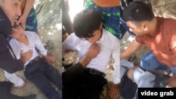 Дар як навори видеоӣ дида мешавад, ки атрофиён талош доранд, хонандаро кумак кунанд.