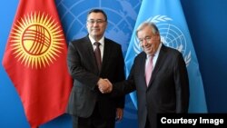 Садыр Жапаров менен Антониу Гутерриш.