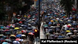 Гонконгдогу нааразылык акцияларынын бири. 25-август, 2019-жыл.