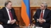 Armenia - President Serzh Sarkisian (R) meets with PACE co-rapporteur John Prescott, 17Jan2012. 