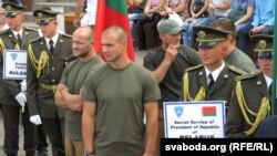 Каманда ахоўнікаў Аляксандра Лукашэнкі на цырымоніі адкрыцьця