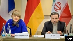 عباس عراقچی در کنار هلگا اشمید