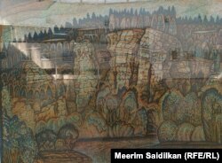 Ф. С. Шаймухаметовдун "Салават аскасы" аттуу эмгеги; түстүү линогравюра, 2014-жыл.