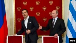 Зустріч Володимира Путіна і Алексіса Ципраса у Кремлі у квітні 2015 року