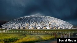 Макет нового стадиона в Самаре