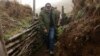 Nagorno-Karabakh - Armenian Prime Minister Nikol Pashinian walks through Karabakh Armenian trenches on "the line of contact" with Azerbaijan, September 18, 2018.